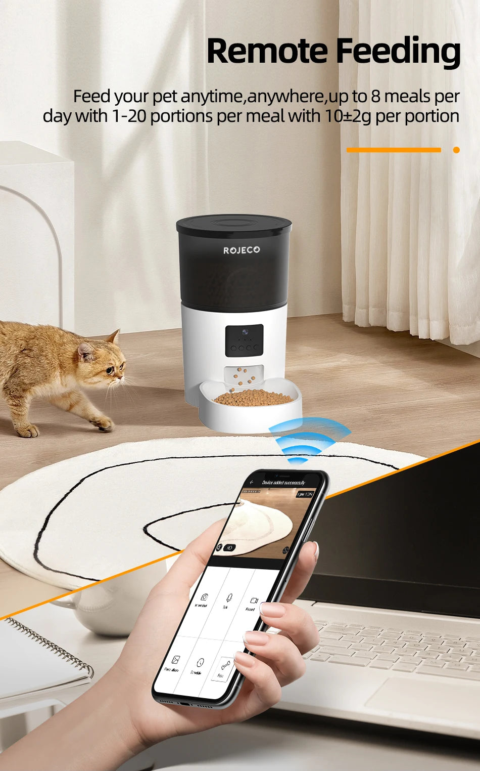 Automatischer Katzen & Hunden Futterspender mit Kamera
